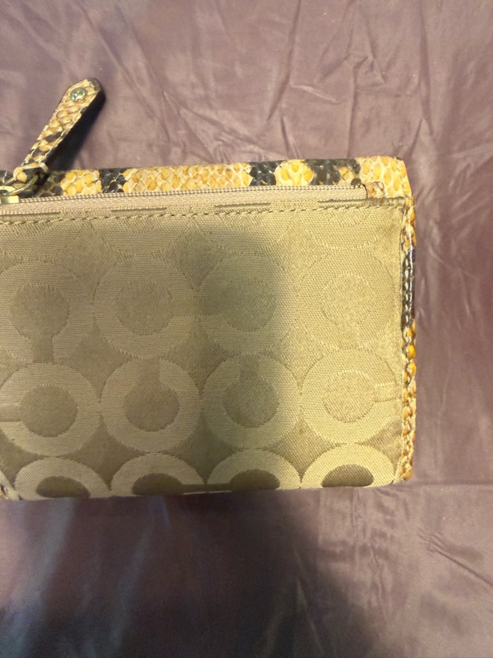 Coach Tan Black Python Snake-Print Signature Wallet - Picture 5 of 9